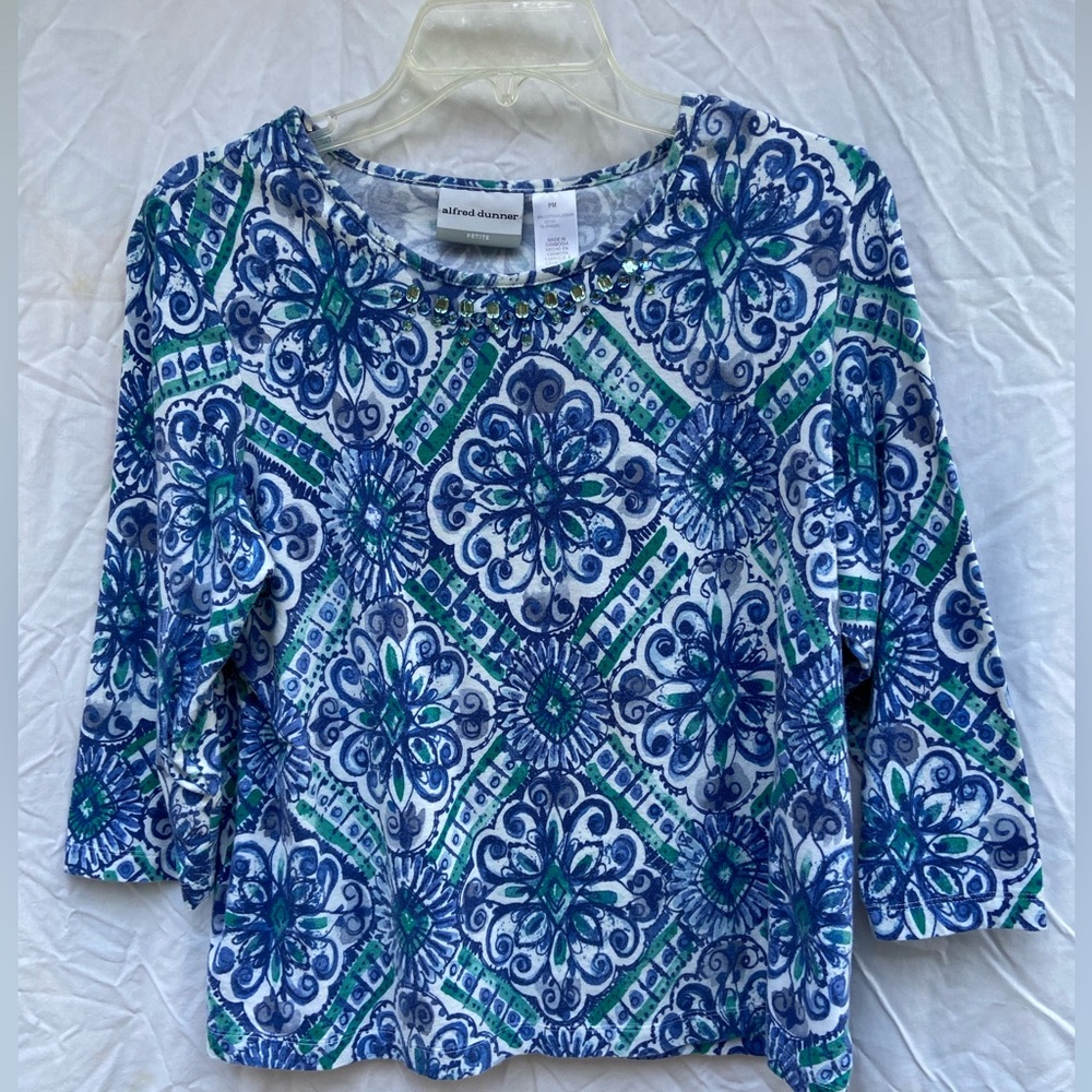 NWOT Alfred Dunner Beaded Top Pm